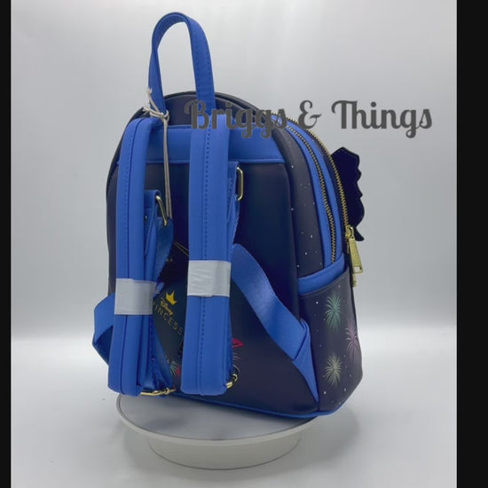 Loungefly Mulan Fireworks Mini Backpack Disney Glow in the Dark Bag Video