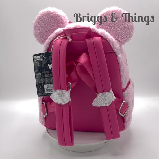 Loungefly Minnie Mouse Strawberry Scented Mini Backpack Sherpa Bag Video
