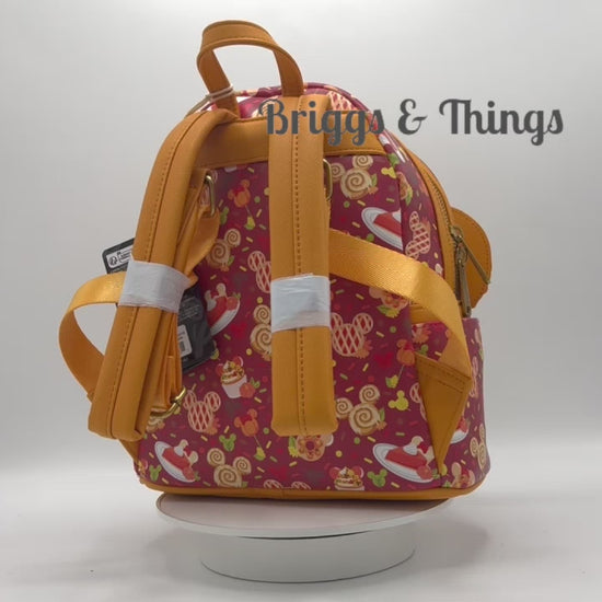 Loungefly Disney Fall Sweet Treats Mini Backpack Cinnamon Roll Bag Video