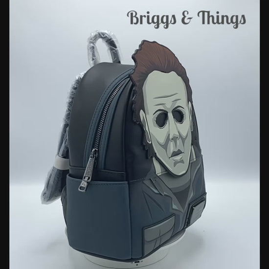 Loungefly Michael Myers Mini Backpack Halloween Mask Cosplay Bag Video