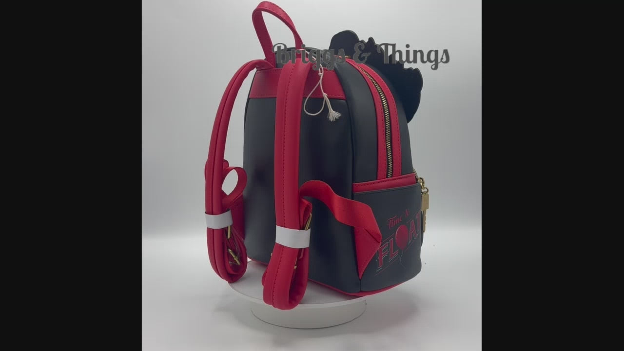 Loungefly Pennywise Derry Mini Backpack IT Light Up Cosplay Bag Video
