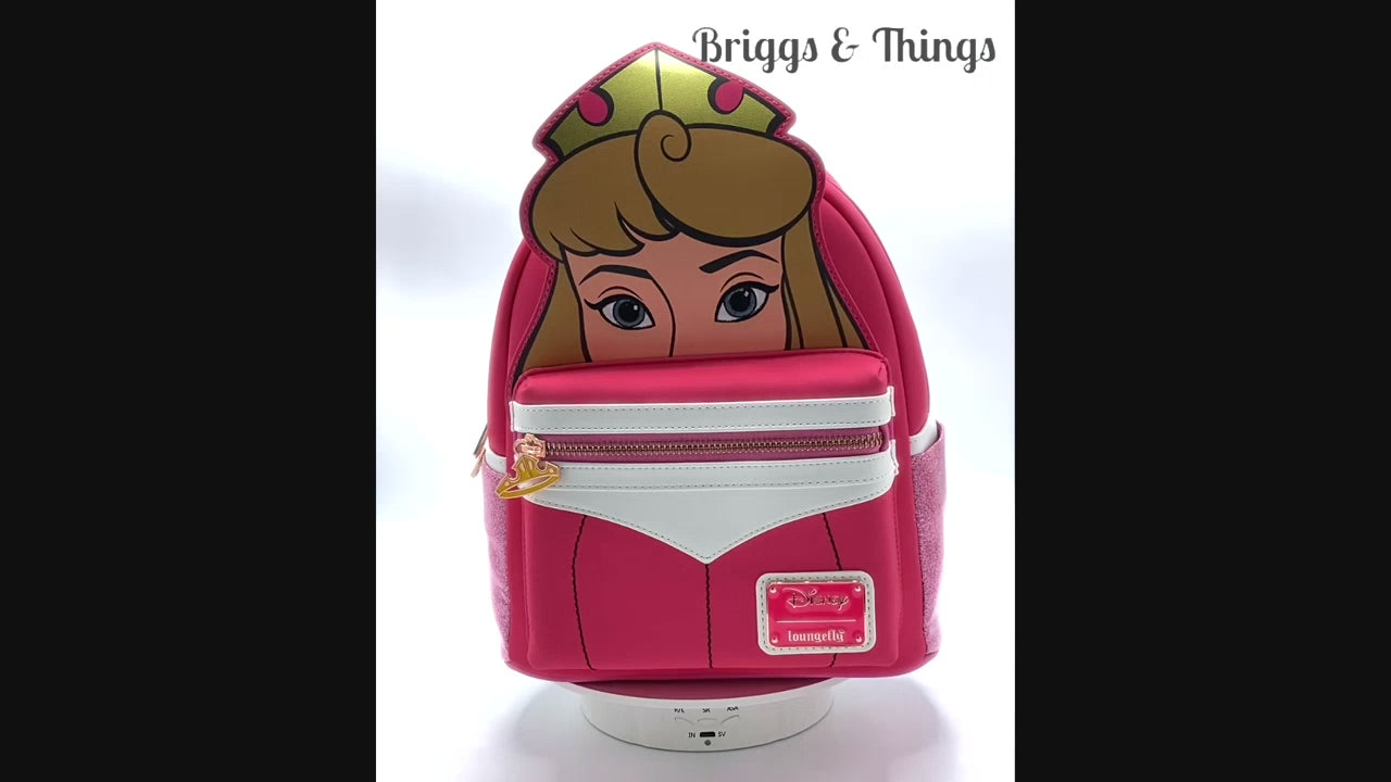 Loungefly Aurora Cosplay Mini Backpack Disney Sleeping Beauty Bag Video 