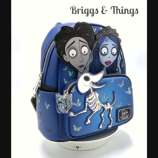 Loungefly Corpse Bride Mini Backpack Victor Emily Scraps Butterfly Bag Video