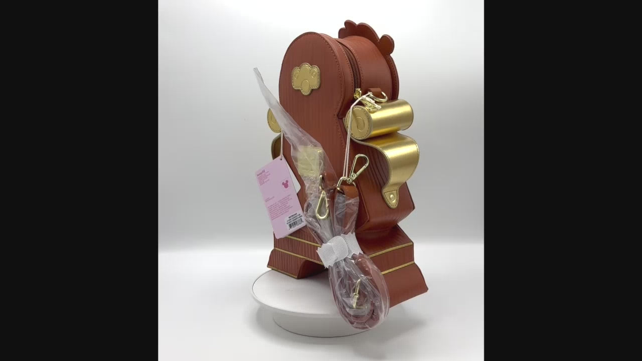 Loungefly D23 Cogsworth Figural Crossbody Bag Beauty and the Beast Video