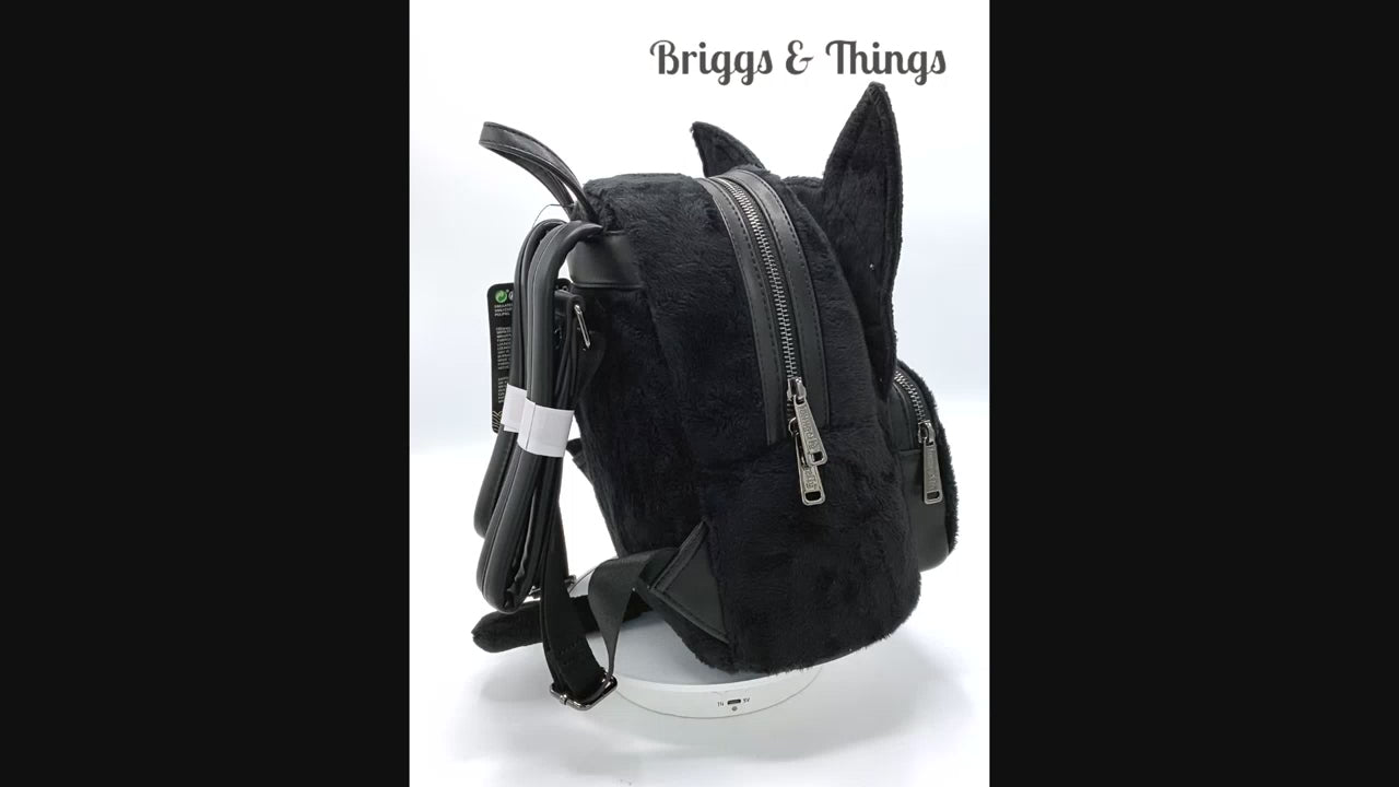 Loungefly Binx Mini Backpack Disney Hocus Pocus Plush Cosplay Bag Video