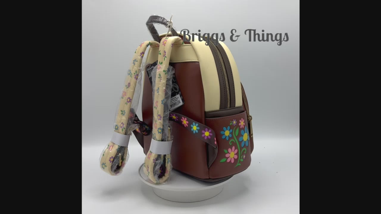Loungefly Pascal Flower Mini Backpack Disney Tangled Bag Video