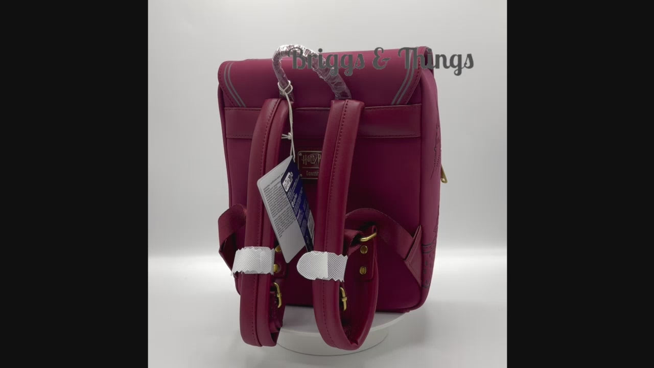 Loungefly Harry Potter Satchel Mini Backpack Glasses Flap Bag Video