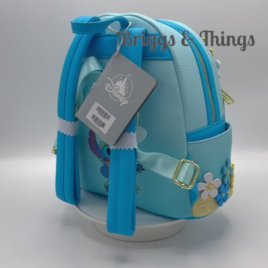 Loungefly Stitch and Scrump Beach Mini Backpack Disney Parks Bag Video