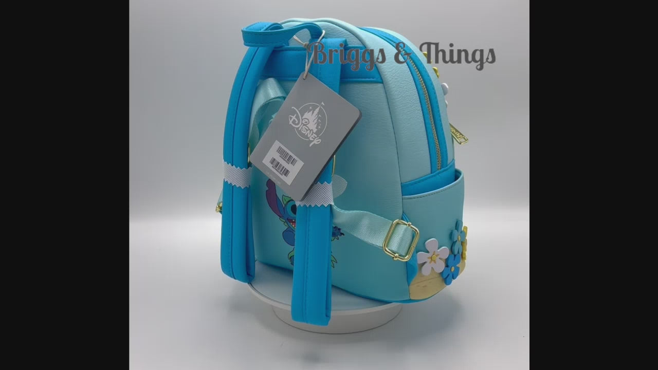 Loungefly Stitch and Scrump Beach Mini Backpack Disney Parks Bag Video