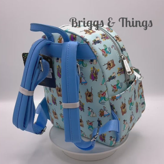 Loungefly Princesses and Dads Fathers Mini Backpack Disney Bag Video