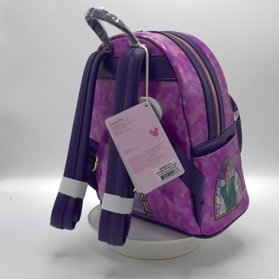 Loungefly Rapunzel Stained Glass Mini Backpack Disney Tangled Bag Video