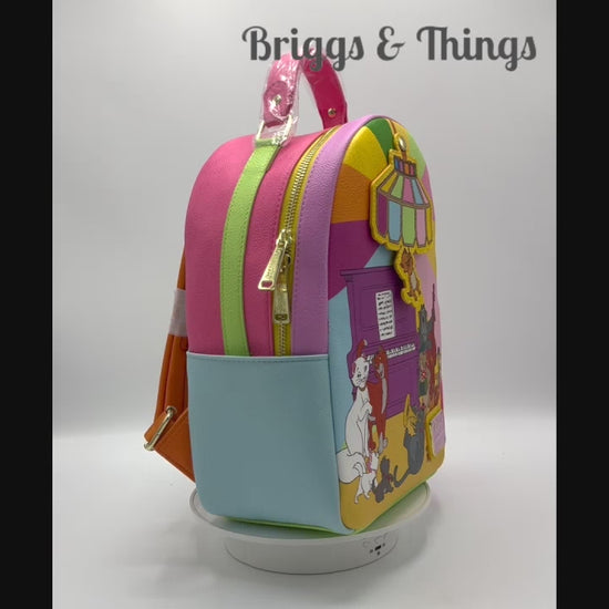 Loungefly The Aristocats Jazz Party Scene Mini Backpack Disney Bag Video