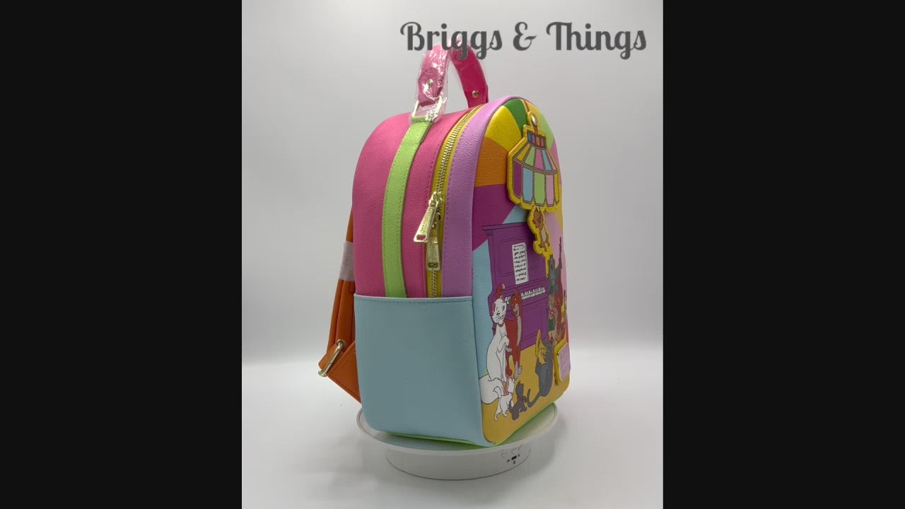 Loungefly The Aristocats Jazz Party Scene Mini Backpack Disney Bag Video