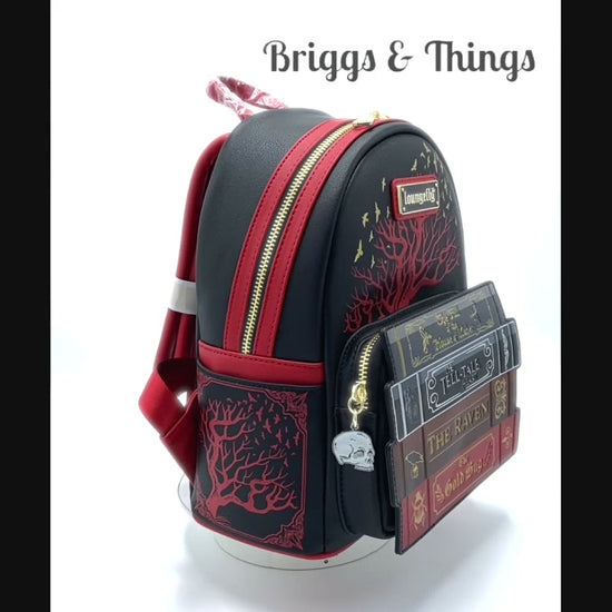 Loungefly Edgar Allen Poe Mini Backpack Horror Books Bag Video