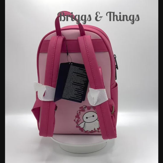 Loungefly Baymax Sakura Cherry Blossom Mini Backpack Big Hero Six 6 Video