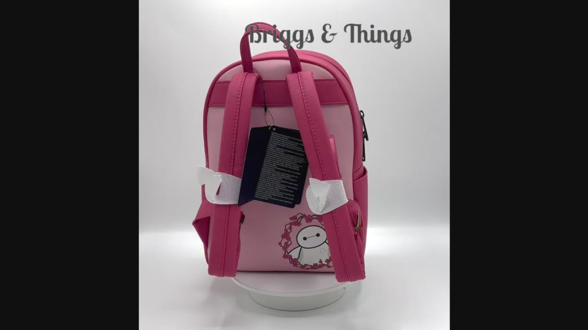 Loungefly Baymax Sakura Cherry Blossom Mini Backpack Big Hero Six 6 Video