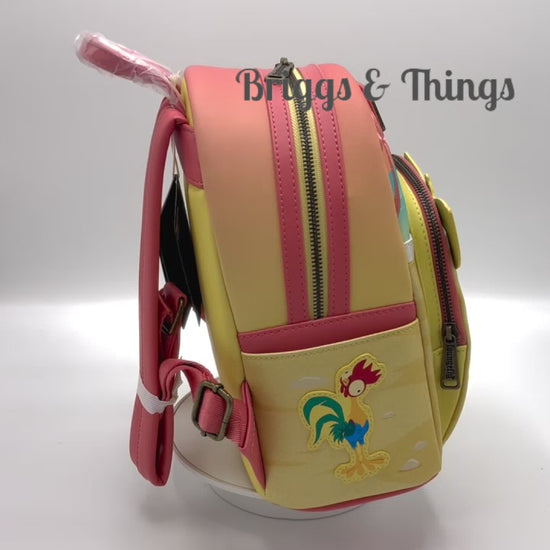 Loungefly Pua and Hei Hei Sunset Mini Backpack Disney Moana Bag Video