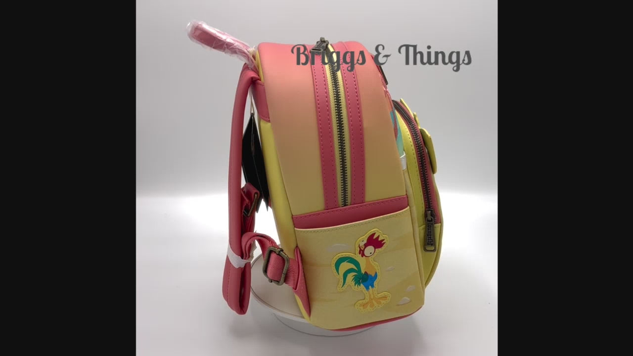 Loungefly Pua and Hei Hei Sunset Mini Backpack Disney Moana Bag Video