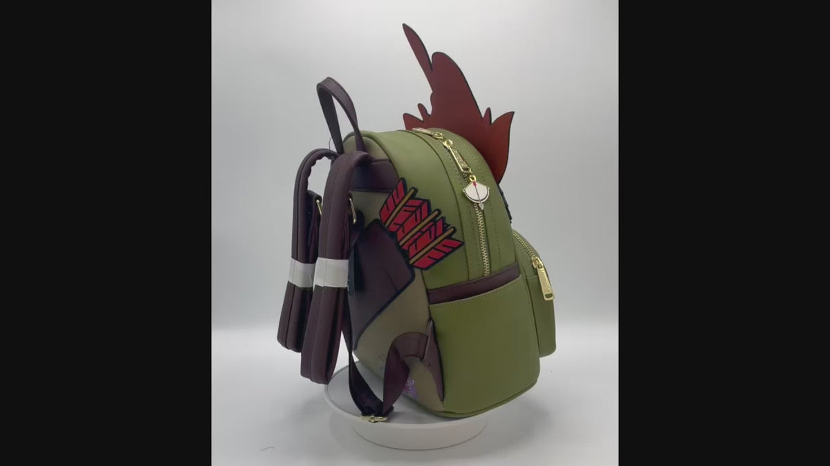 Loungefly Robin Hood Mini Backpack Disney Cosplay Bag Video
