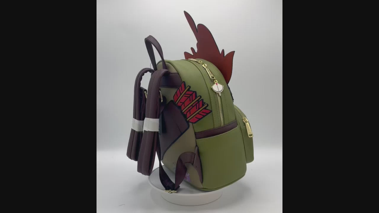 Loungefly Robin Hood Mini Backpack Disney Cosplay Bag Video