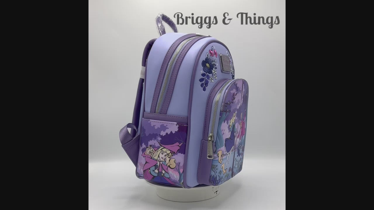 Loungefly Sleeping Beauty 65th Anniversary Mini Backpack Bag Video