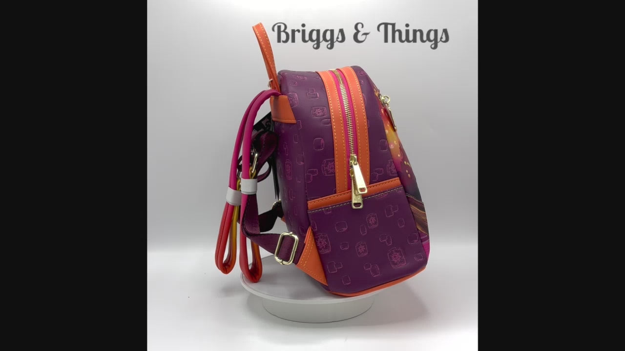 Loungefly Tangled Rapunzel Flynn Boat Mini Backpack Disney Lantern Bag Video