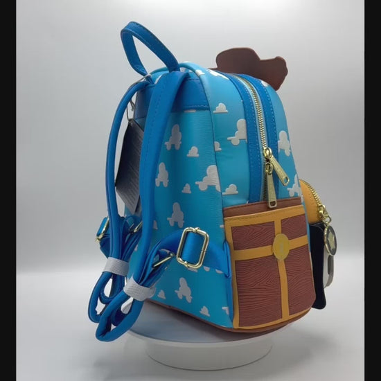 Loungefly D23 Woody Cars Mini Backpack Disney Pixar Toy Story Bag Video
