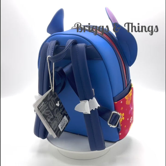 Loungefly SDCC Stitch Vacation Mini Backpack Lenticular Sunglasses Bag Video