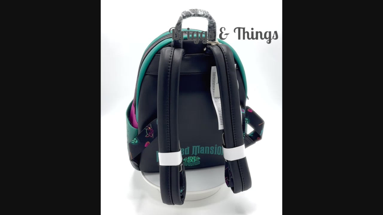 Loungefly Disney Parks Club 33 Haunted Mansion Mini Backpack Bag Video