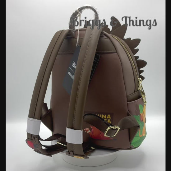 Loungefly Disney Lion King Mini Backpack Timon Pumbaa Grubs Bag Video