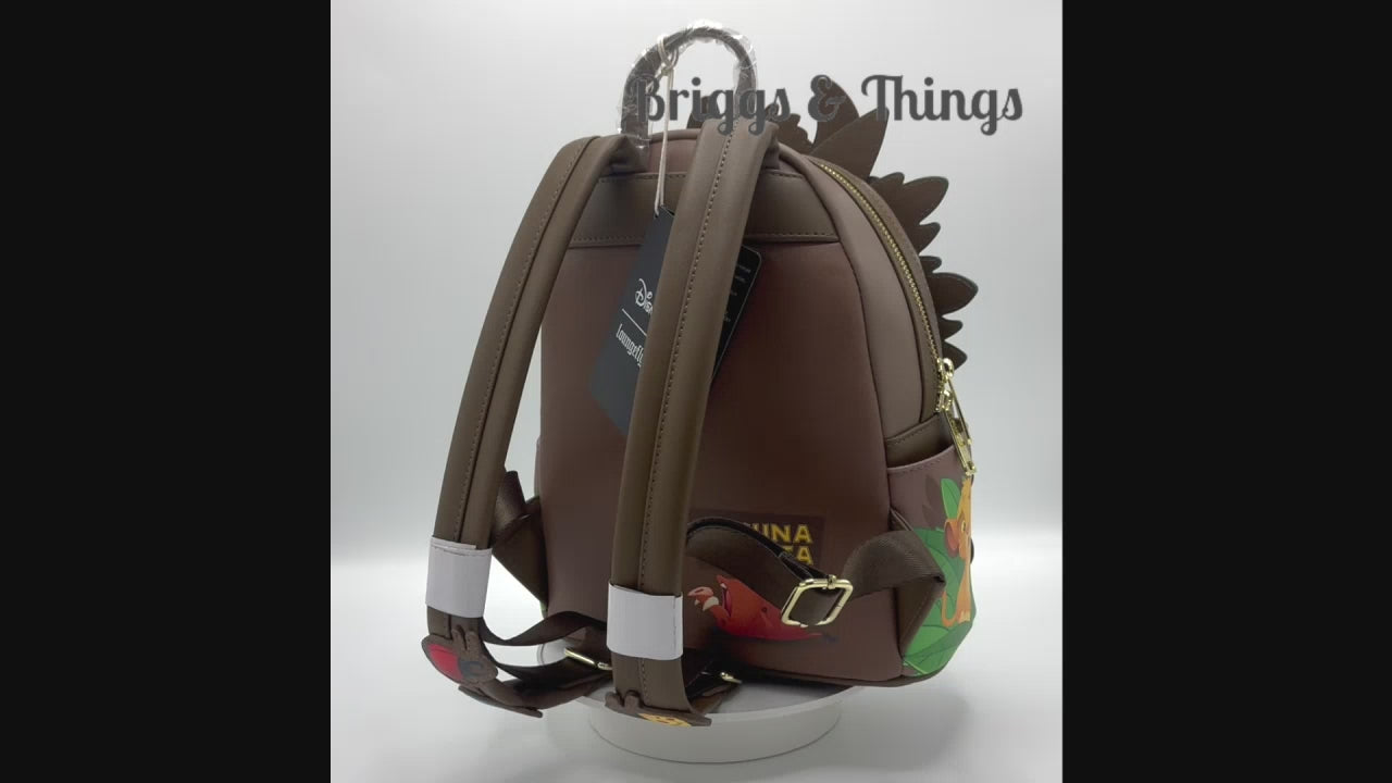 Loungefly Disney Lion King Mini Backpack Timon Pumbaa Grubs Bag Video