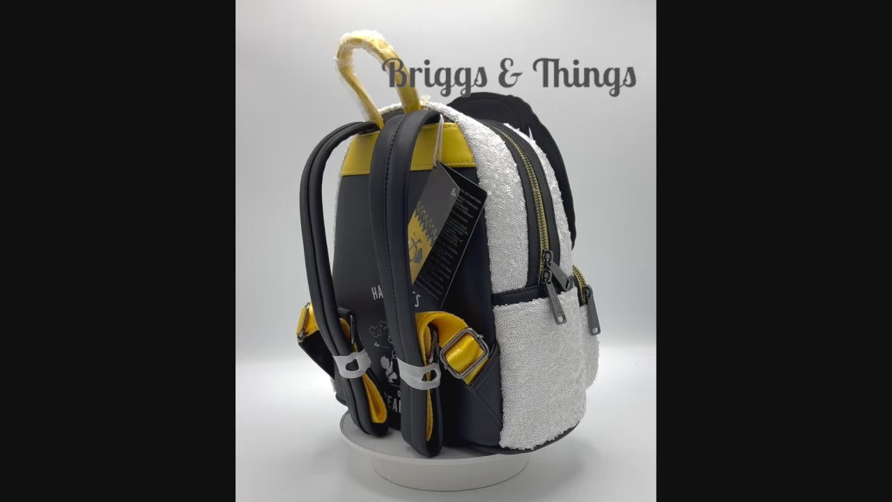 Loungefly Snoopy Sequin Cosplay Mini Backpack Peanuts 75th Bag Video