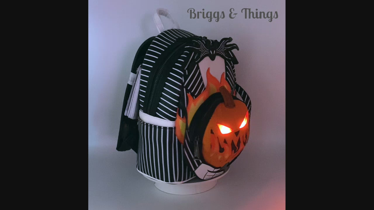 Loungefly Jack Pumpkin Light Up Glow Mini Backpack NBC Bag Video