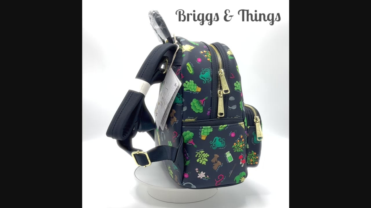 Loungefly Harry Potter Herbology Mini Backpack Hogwarts AOP Bag Video