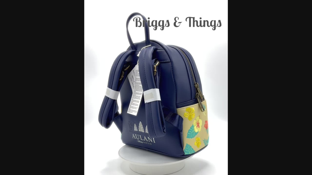 Loungefly Disney Aulani Resort Mickey Minnie Fire Pit Mini Backpack Video