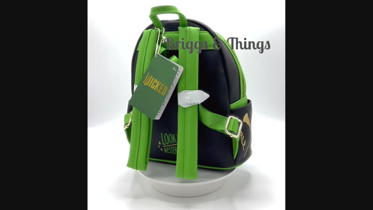 Loungefly Elphaba Defying Gravity Mini Backpack Wicked Bag Video