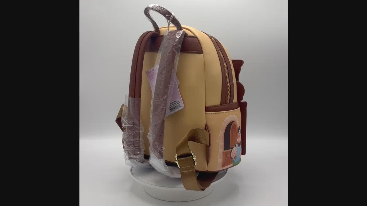 Loungefly D23 Belle Book Shop Mini Backpack Beauty and the Beast Bag Video