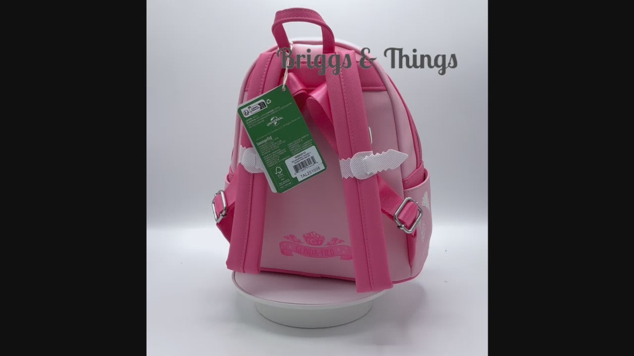 Loungefly Glinda Pink Bubble Mini Backpack Wicked For Good Bag Video