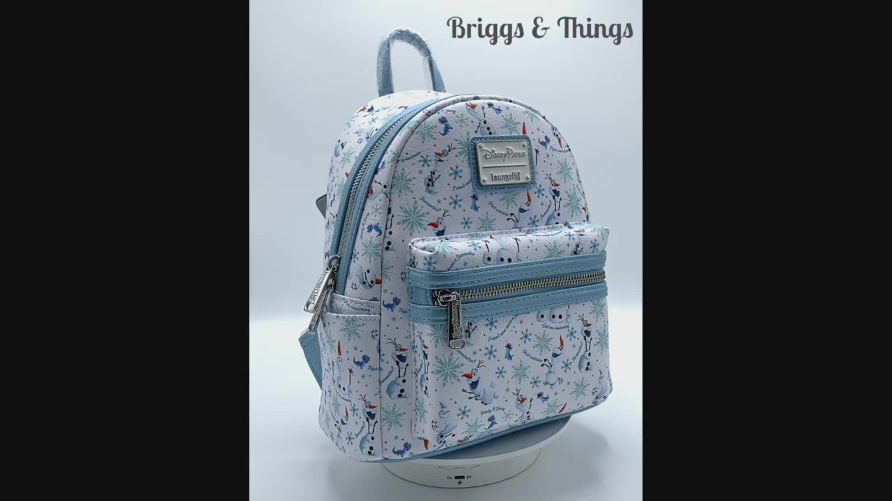 Loungefly Olaf Bruni Mini Backpack Frozen 2 Disney Samantha AOP Bag Video