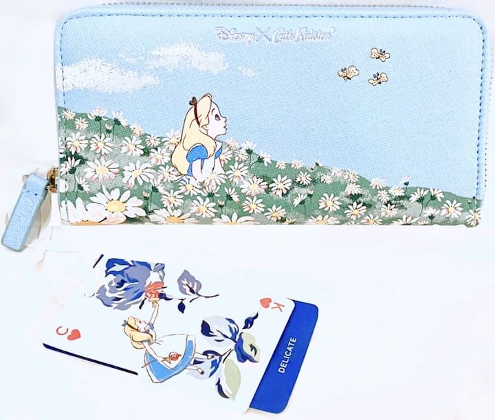 Cath Kidston Alice in Wonderland Blue Meadow Purse Disney Wallet Large New With Tags Front