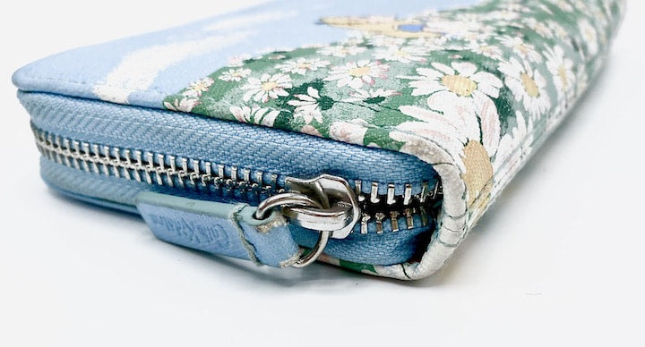 Cath Kidston Alice in Wonderland Blue Meadow Purse Disney Wallet Large Used Right Side