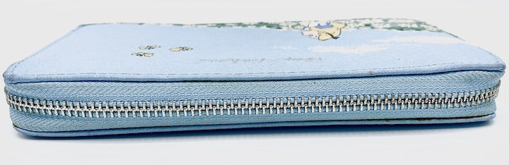Cath Kidston Alice in Wonderland Blue Meadow Purse Disney Wallet Large Used Top