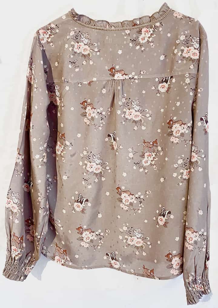 Cath Kidston Bambi Top Rose Shirt Shirred Floral Brown Blouse 16 New Without Tags Back