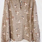 Cath Kidston Bambi Top Rose Shirt Shirred Floral Brown Blouse 16 New Without Tags Front