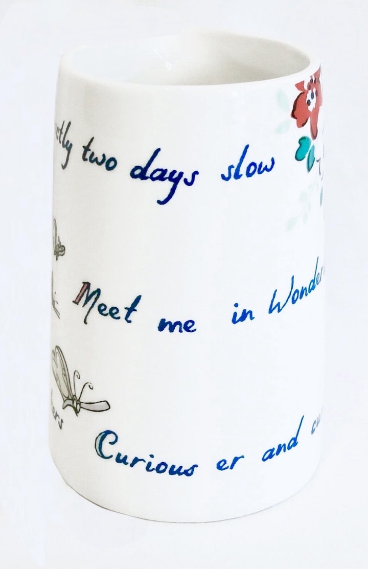 Cath Kidston Disney Alice in Wonderland Jug Vase Flower Pot Pitcher Back