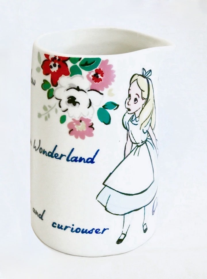 Cath Kidston Disney Alice in Wonderland Jug Vase Flower Pot Pitcher Front