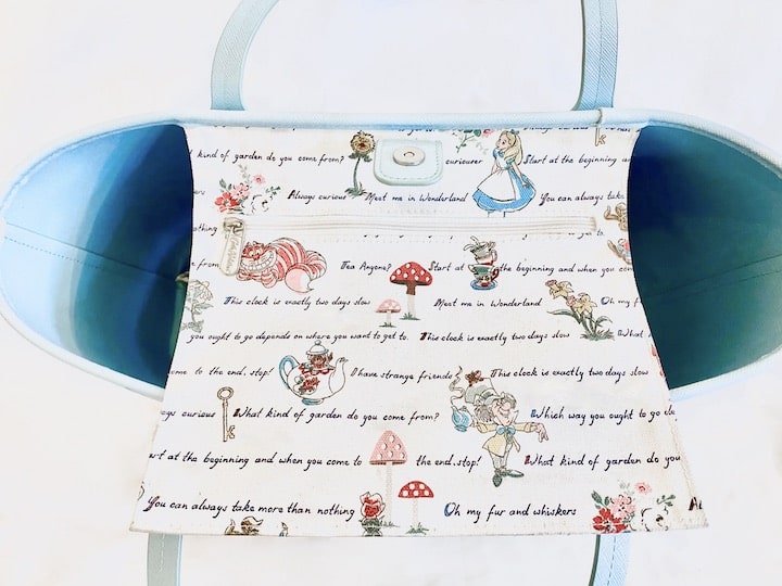 Cath Kidston Disney Alice in Wonderland Tote Bag Daisy Meadow Handbag Used Inside Pocket