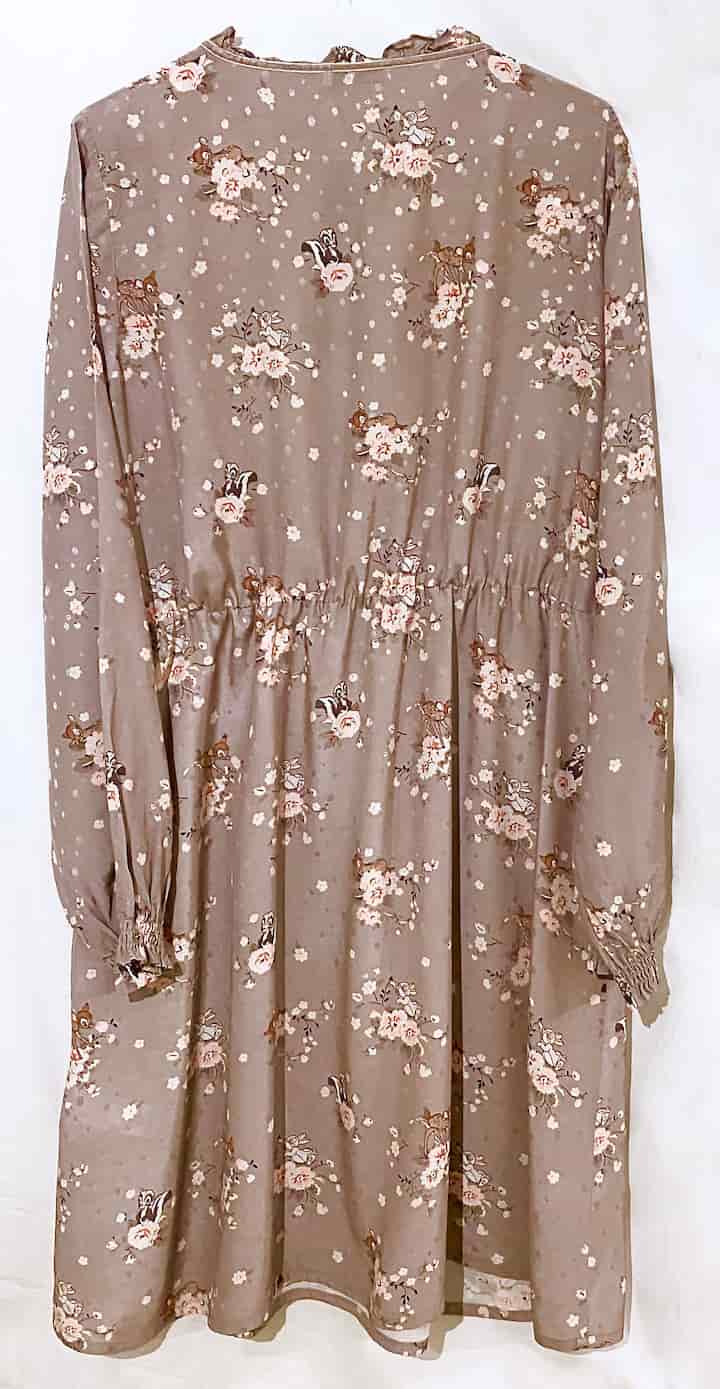Cath Kidston Disney Bambi Dress Fawn Brown Rose Floral Shirred 14 New Without Tags Back