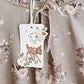 Cath Kidston Disney Bambi Dress Fawn Brown Rose Floral Shirred 18 New With Tags Close Up