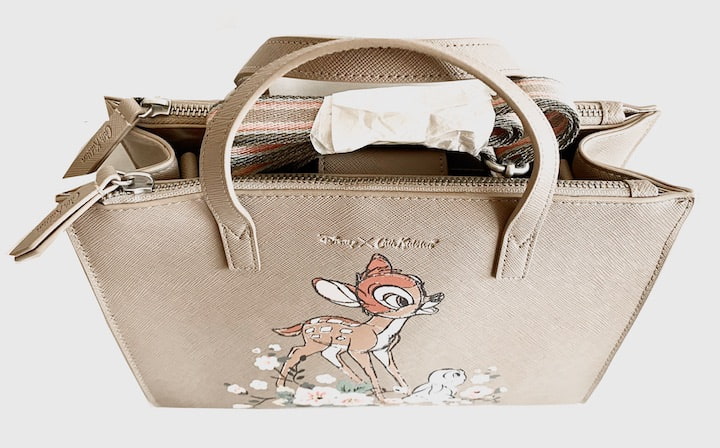 Cath Kidston Disney Bambi Grab Bag Brown Crossbody Tote Handbag New Without Tags Strap